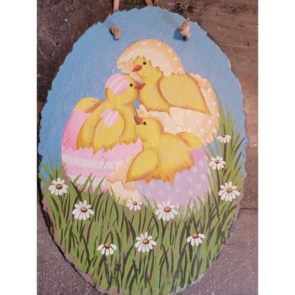 Easter duckling hatching chick egg sign decor spring - Picture 2 of 3